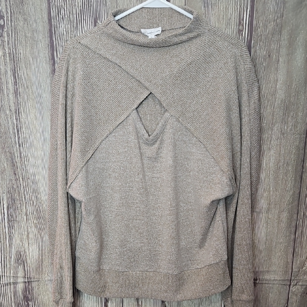 Women's Beige Knit Top Sz Large